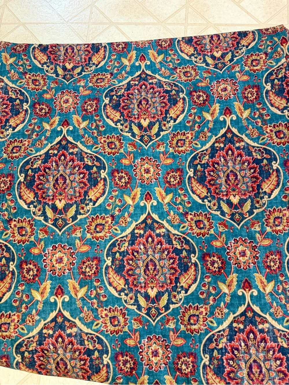 Pair Pier 1 Imports Ankari Teal Grommet Top Medallion Curtain Panels 50”x 84”